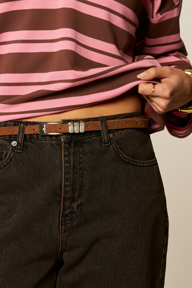 Small suede cognac belt | My Jewellery