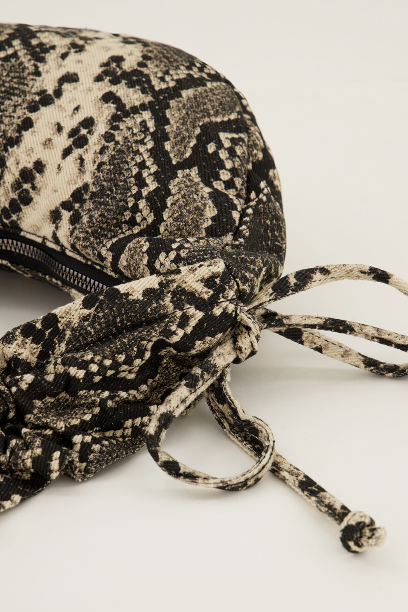 Snake print crossbody bag with ruffles | My Jewellery
