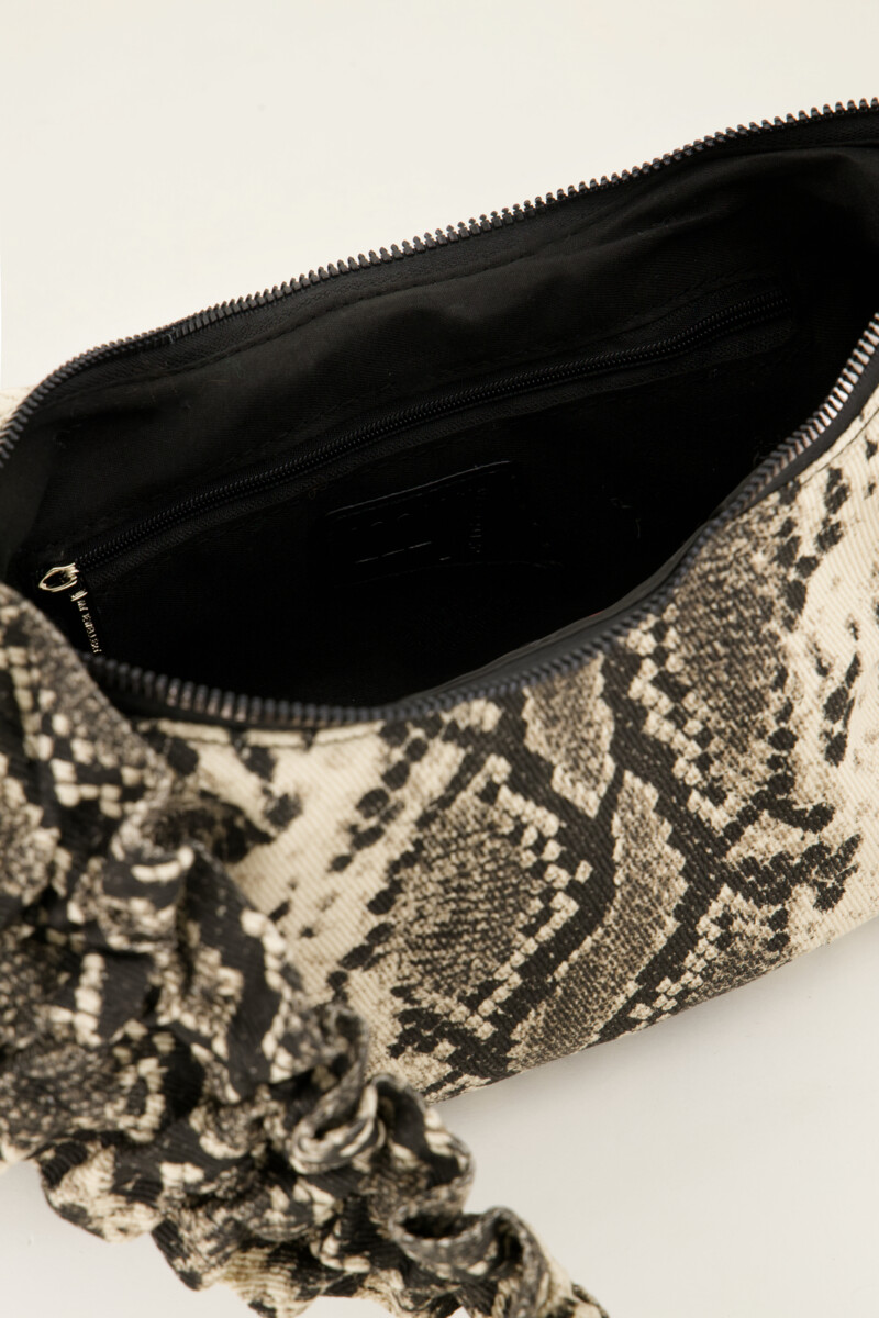 Snake print crossbody bag with ruffles | My Jewellery