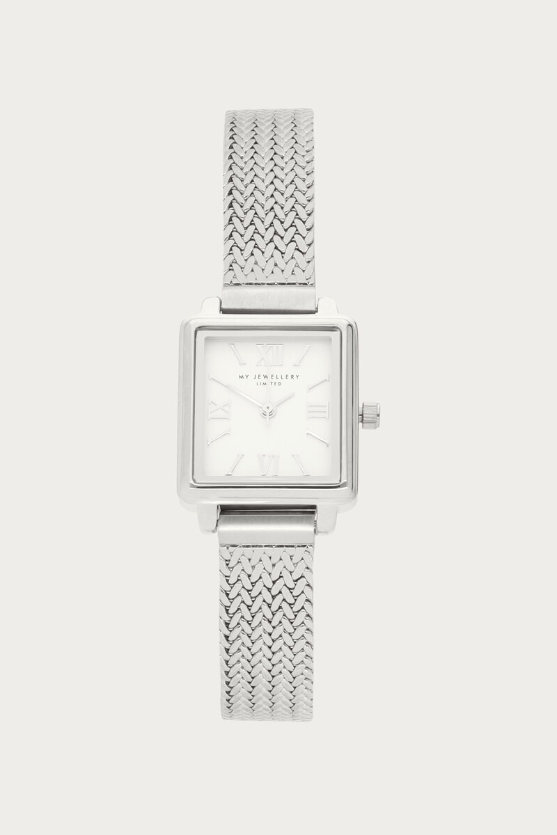 Square watch with braided chain strap | My Jewellery