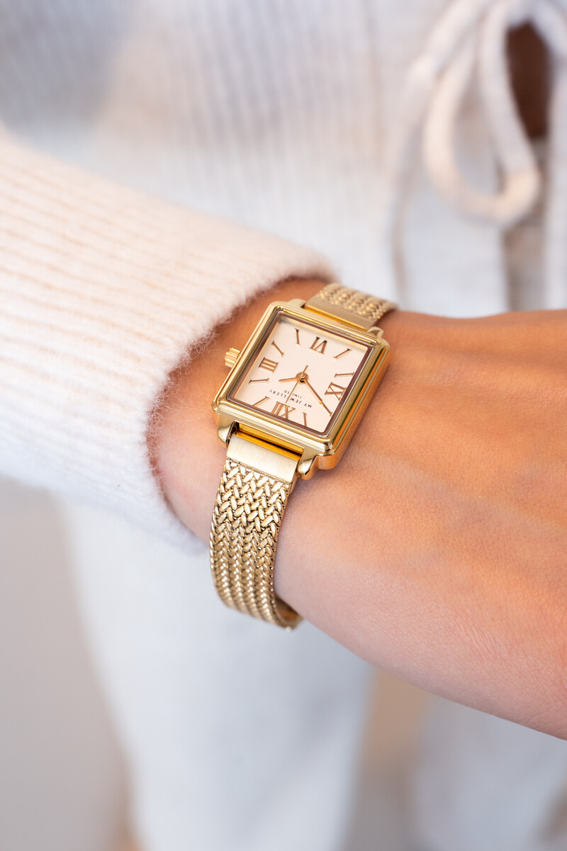 Square watch with braided chain strap | My Jewellery