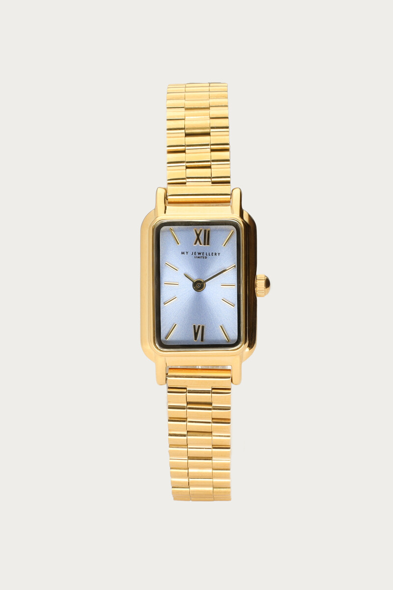 Square watch with light blue dial | My Jewellery