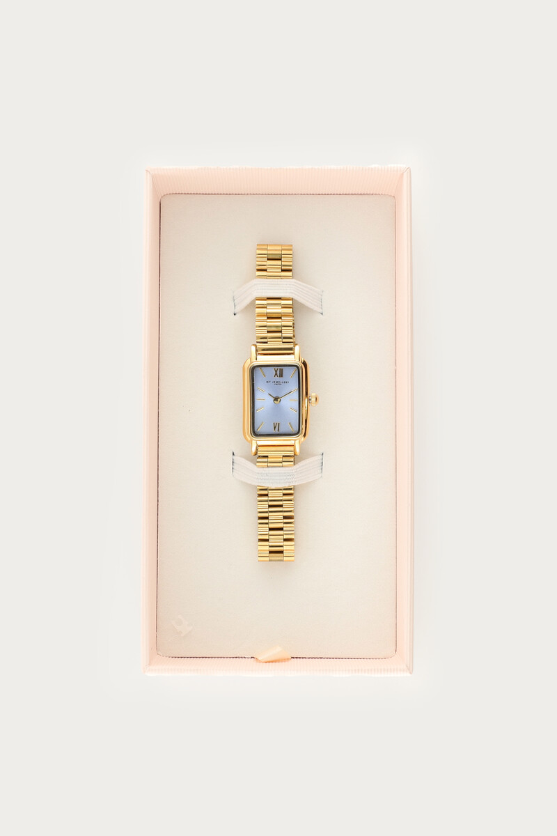 Square watch with light blue dial | My Jewellery