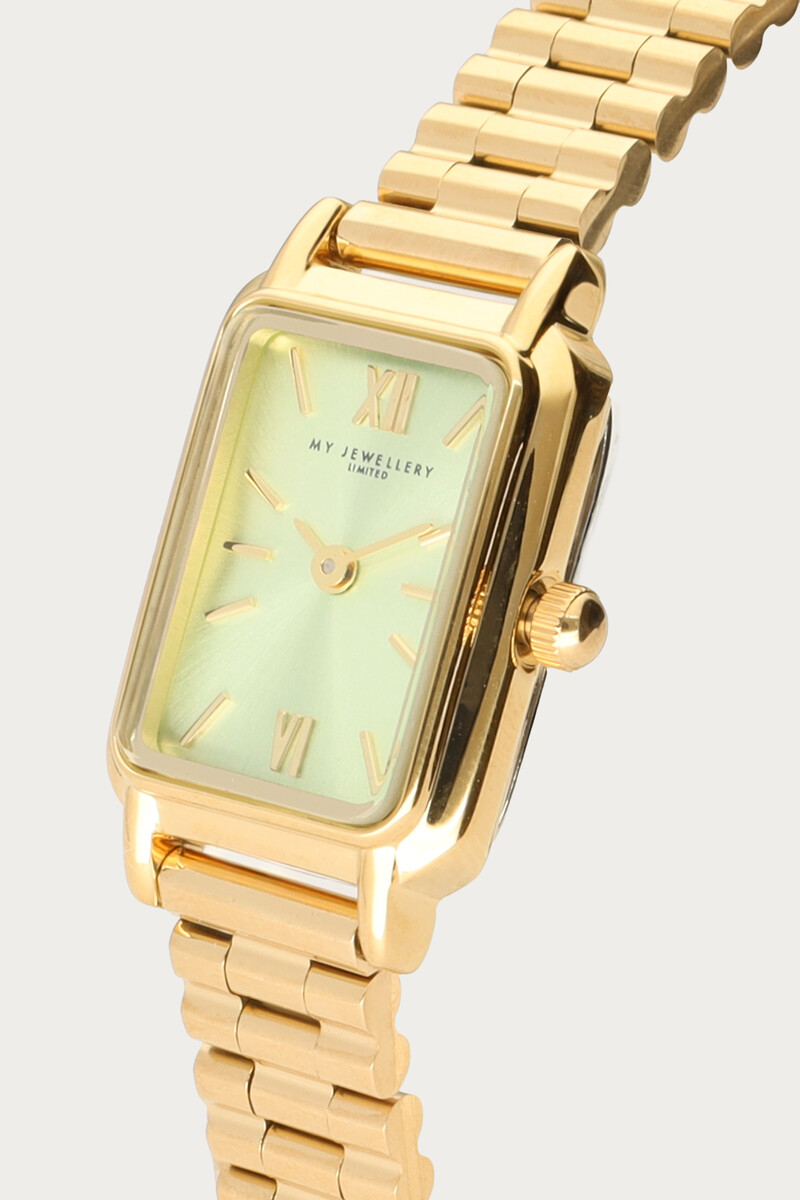 Square watch with mint green dial | My Jewellery