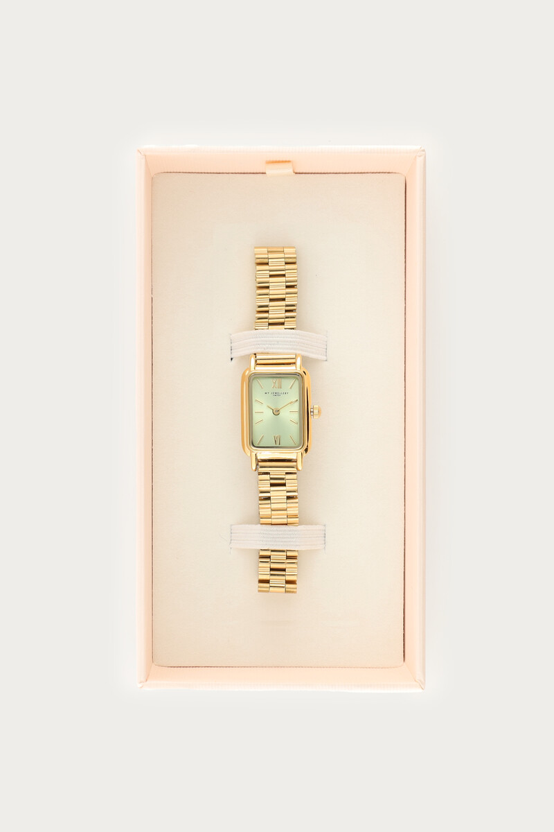 Square watch with mint green dial | My Jewellery