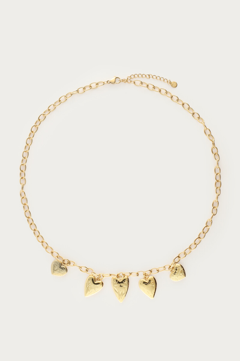 Statement chain necklace with 5 hearts | My Jewellery