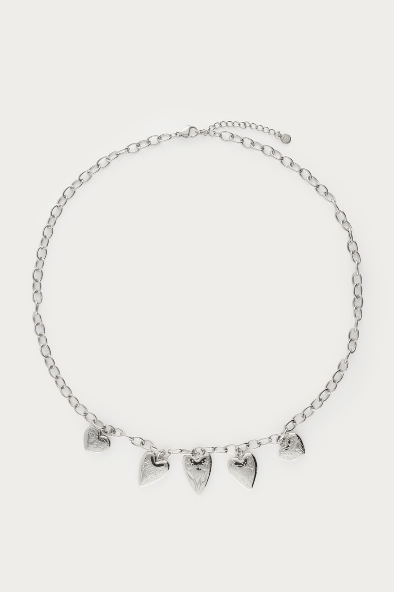 Statement schakelketting met 5 hartjes