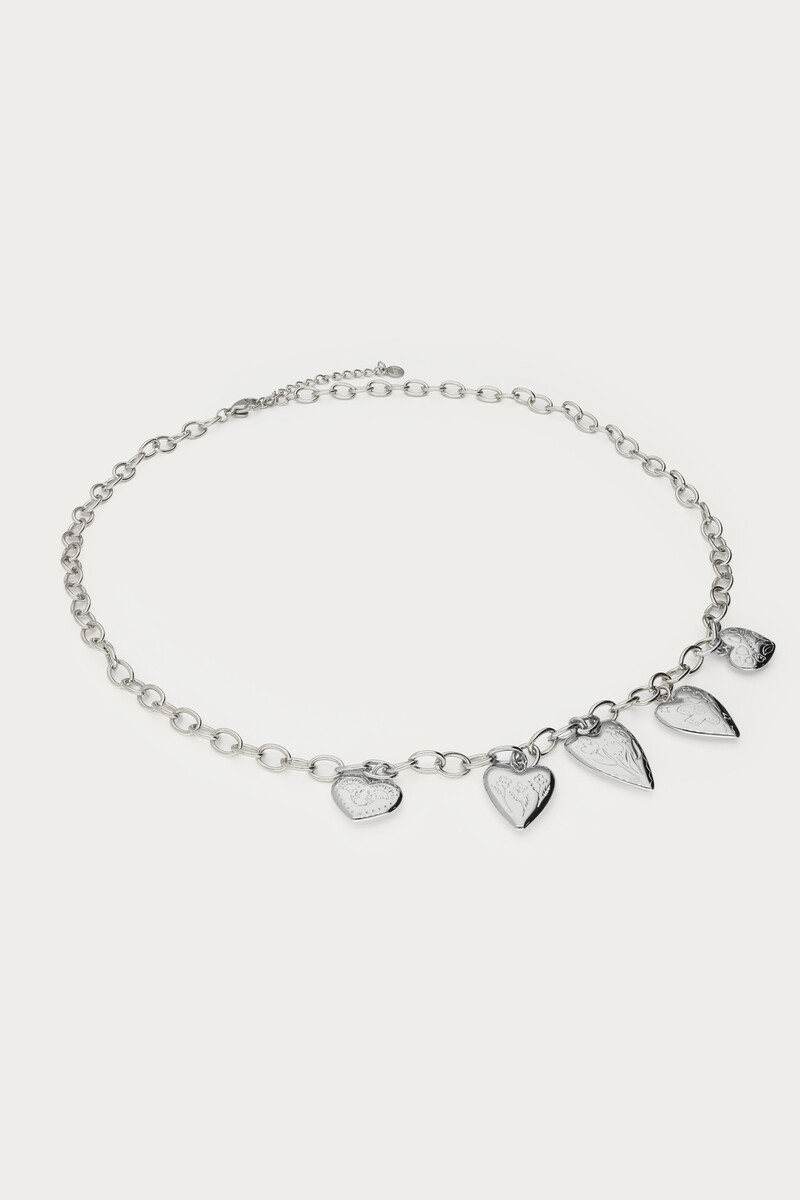 Statement chain necklace with 5 hearts | My Jewellery