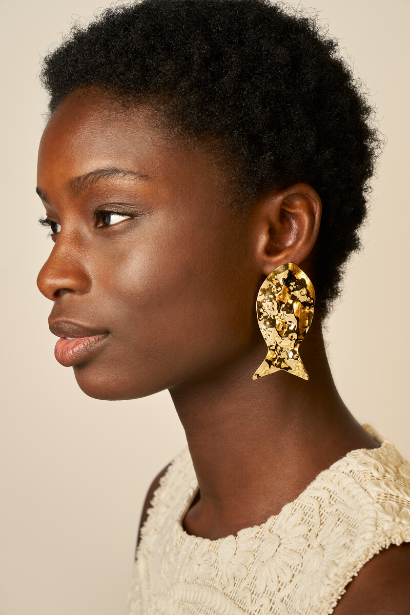 Statement drop earrings fish | My Jewellery
