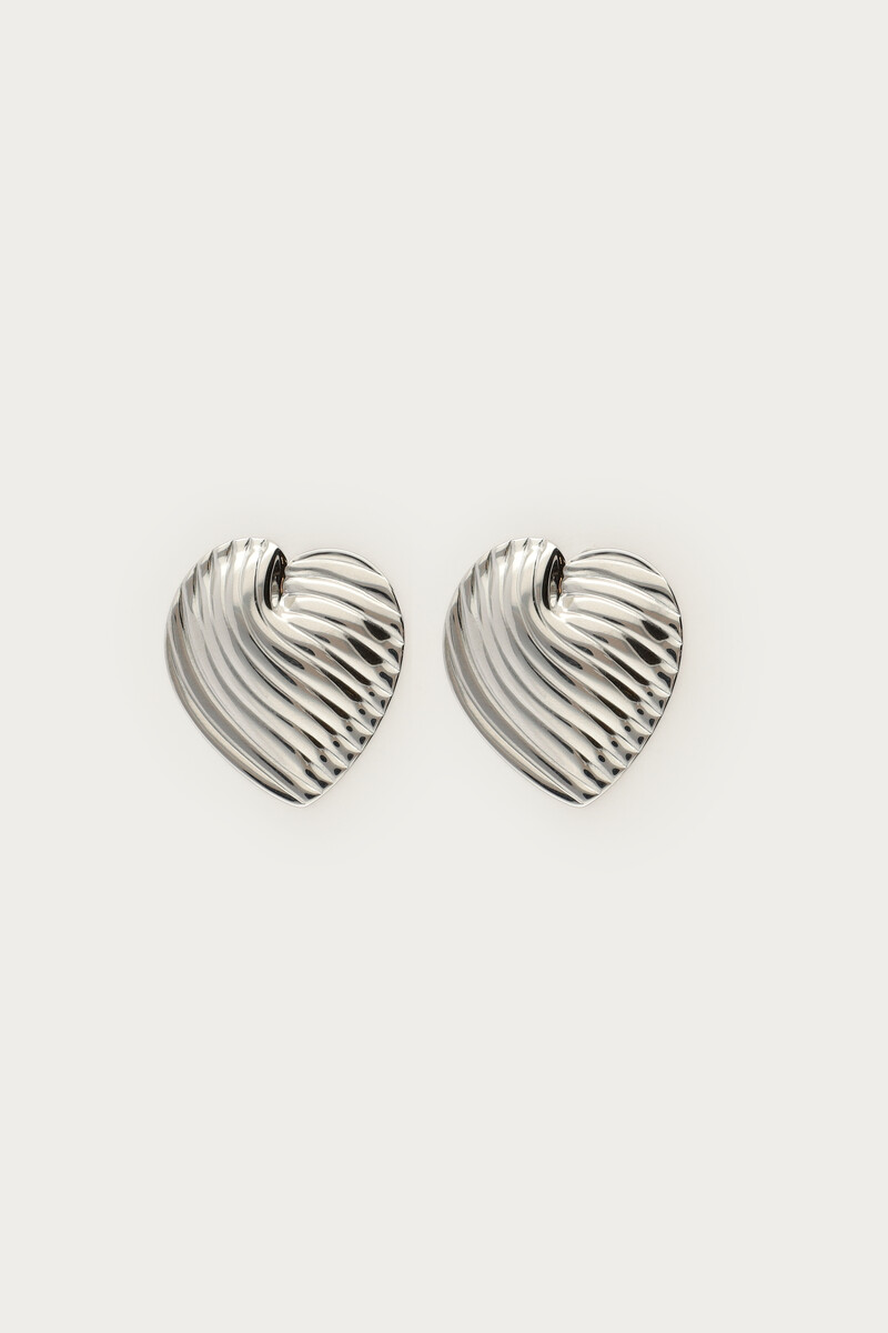 Statement earrings striped heart | My Jewellery