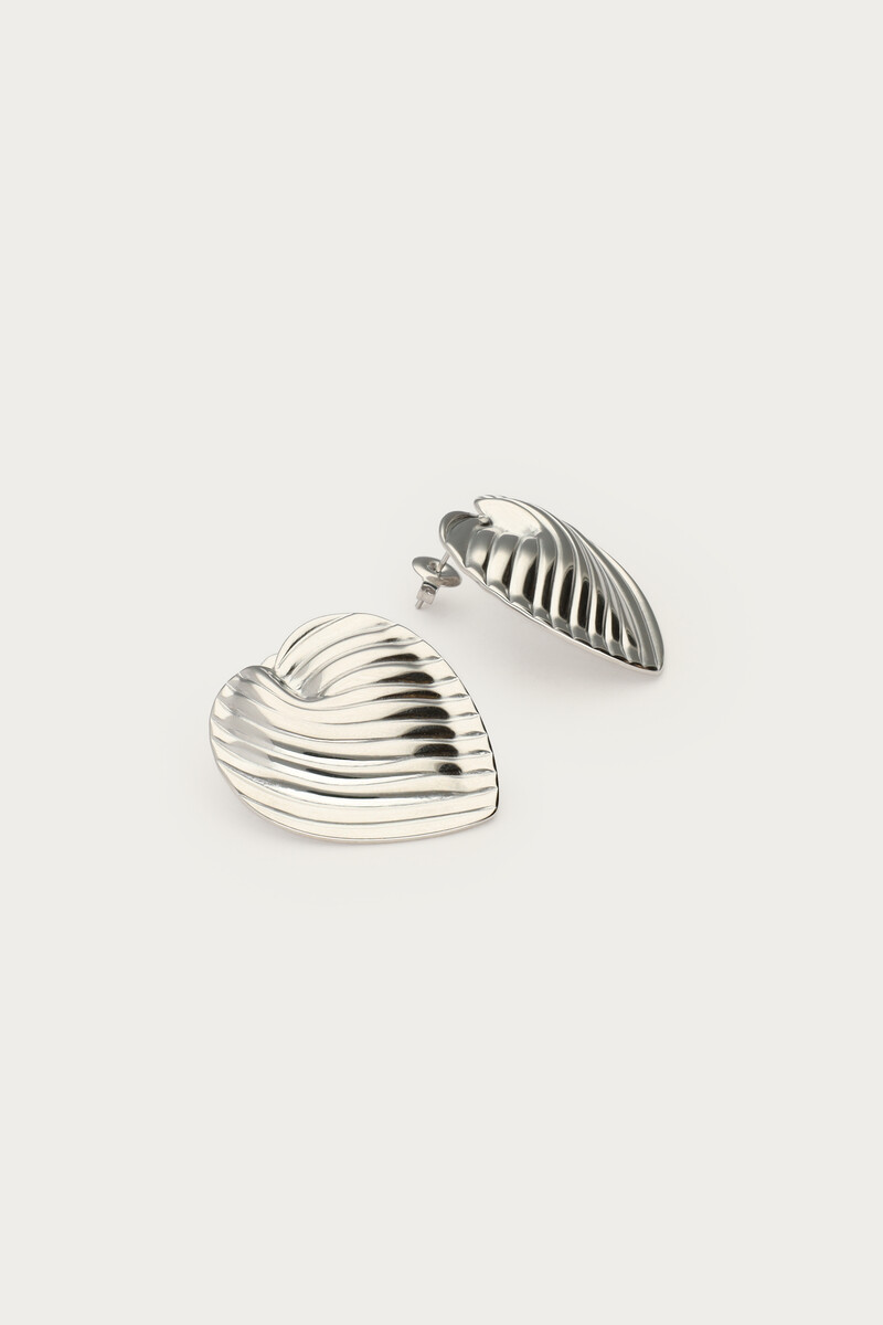 Statement earrings striped heart | My Jewellery