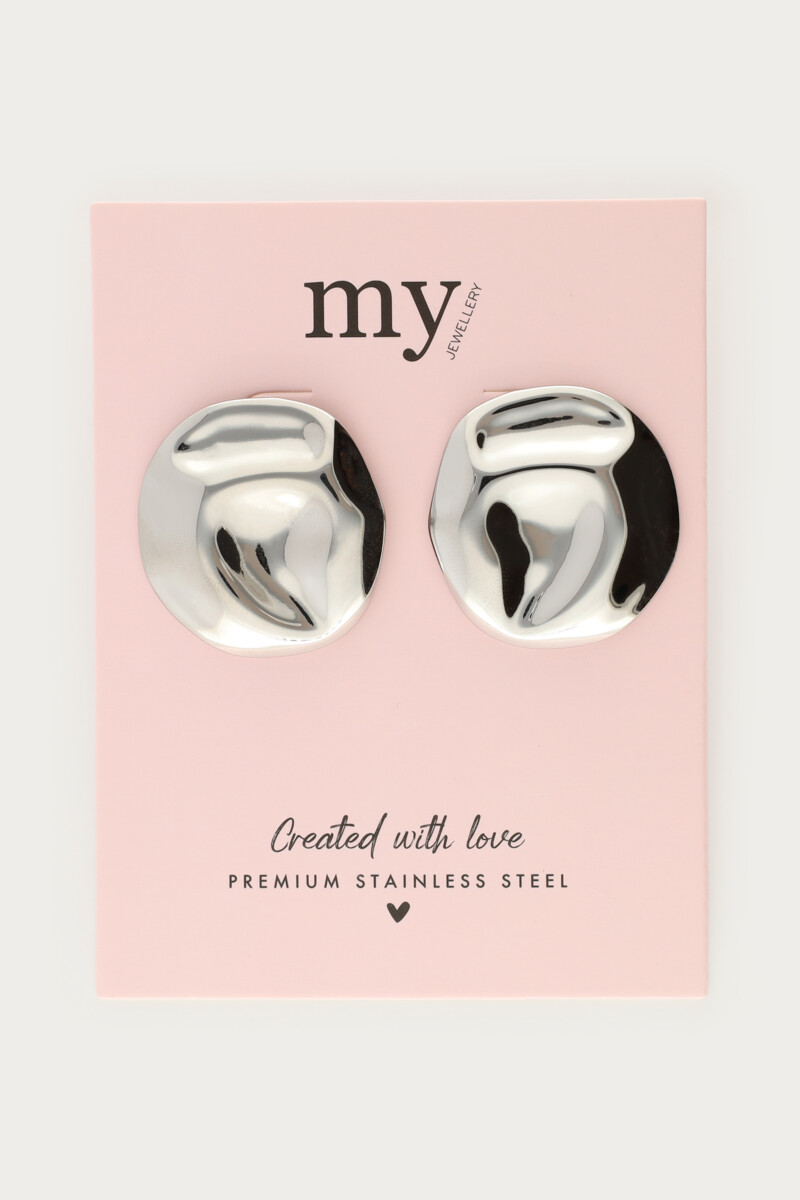 Statement earrings round button | My Jewellery