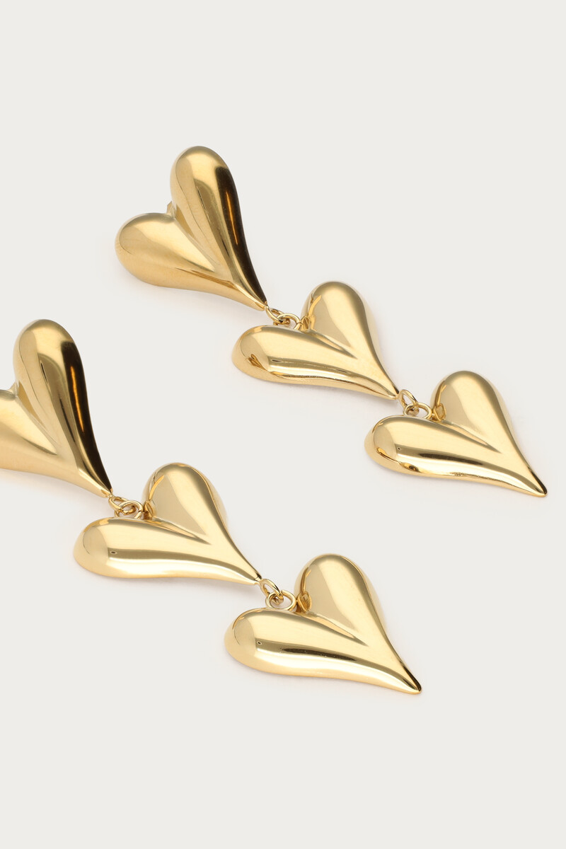 Statement earrings three hearts | My Jewellery