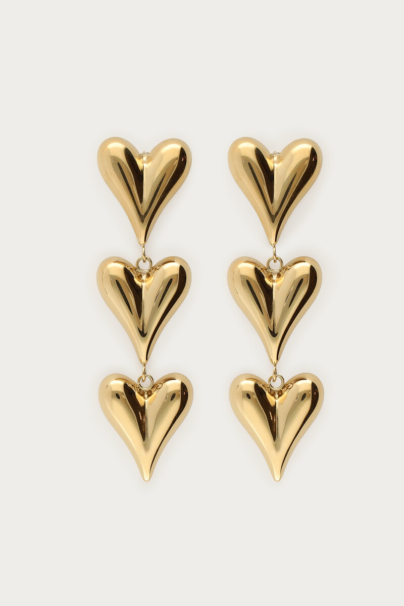 Statement oorhangers drie hartjes