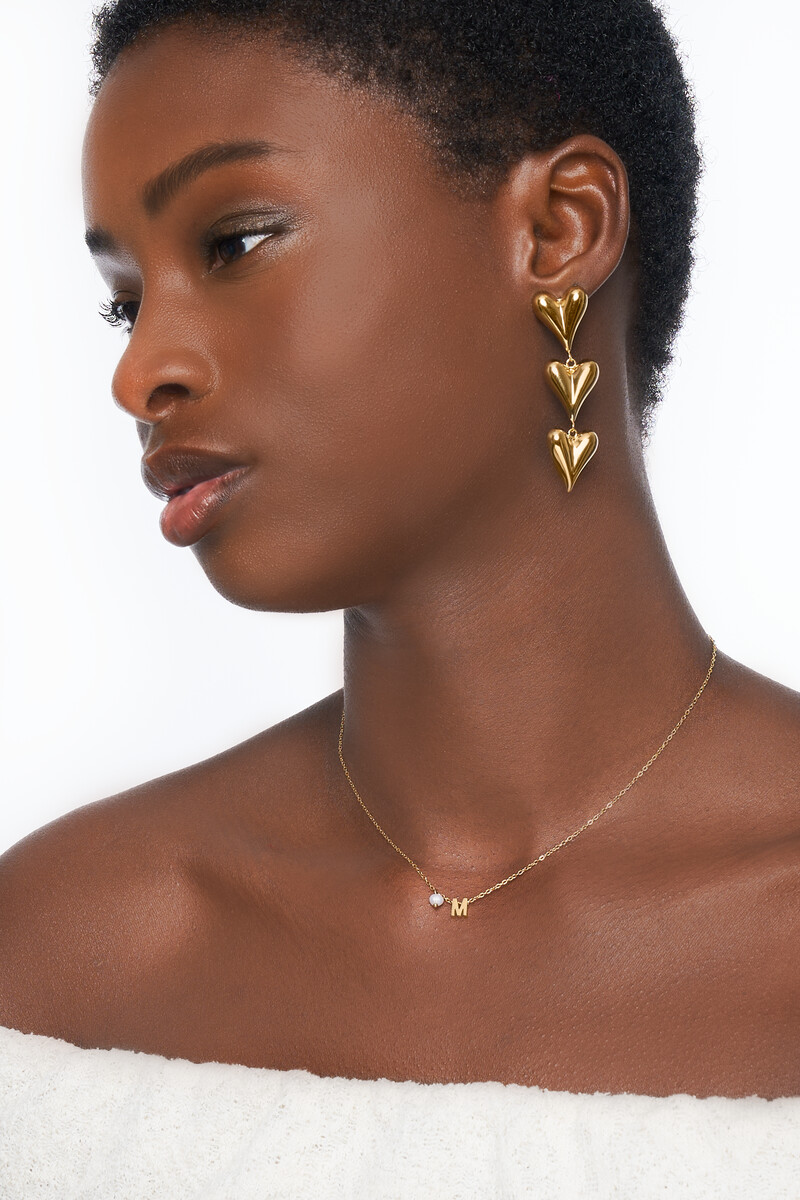 Statement earrings three hearts | My Jewellery