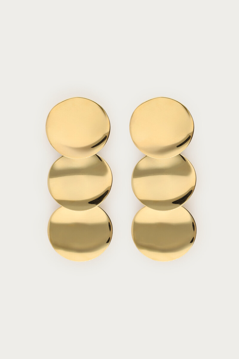 Statement earrings three round buttons | My Jewellery
