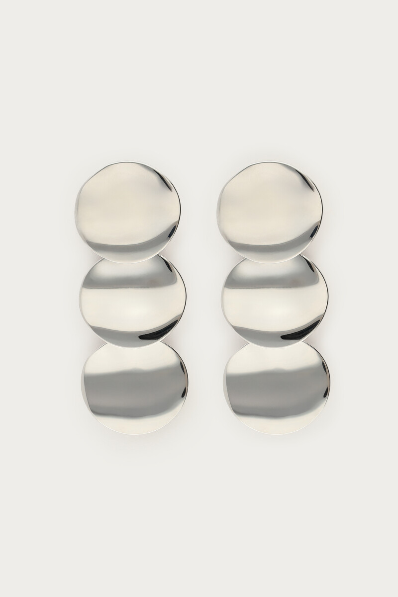 Statement earrings three round buttons | My Jewellery