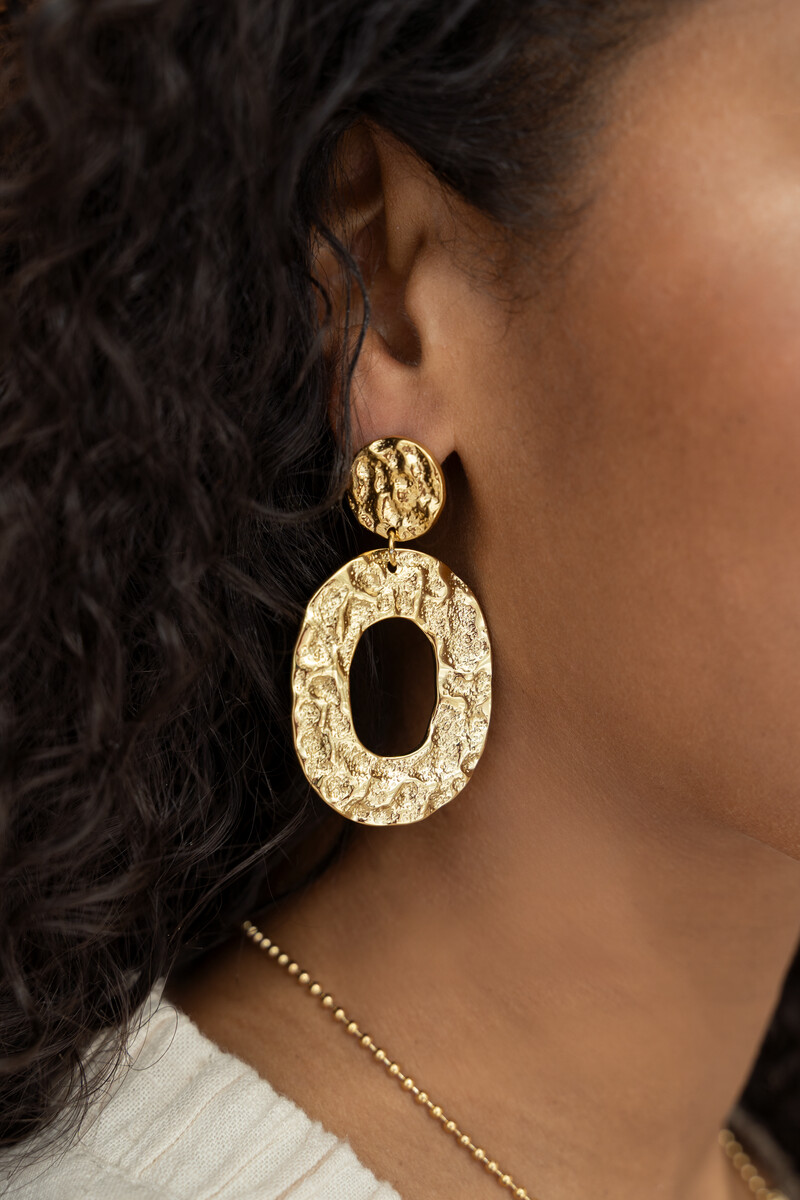 Statement earrings coin & large oval | My Jewellery