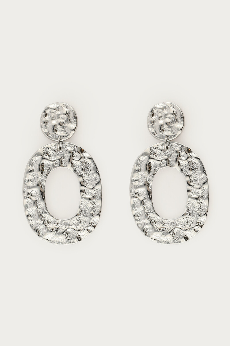 Statement earrings coin & large oval