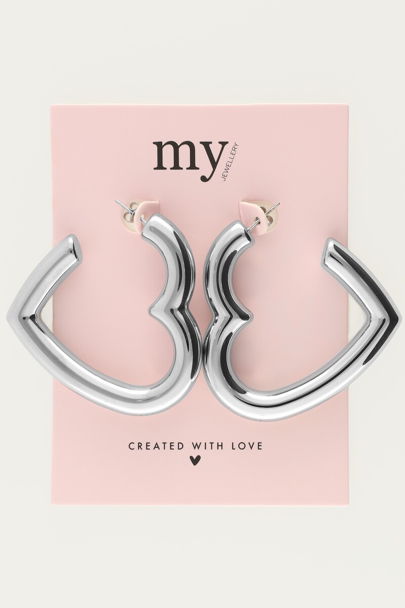 Statement earrings large heart | My Jewellery