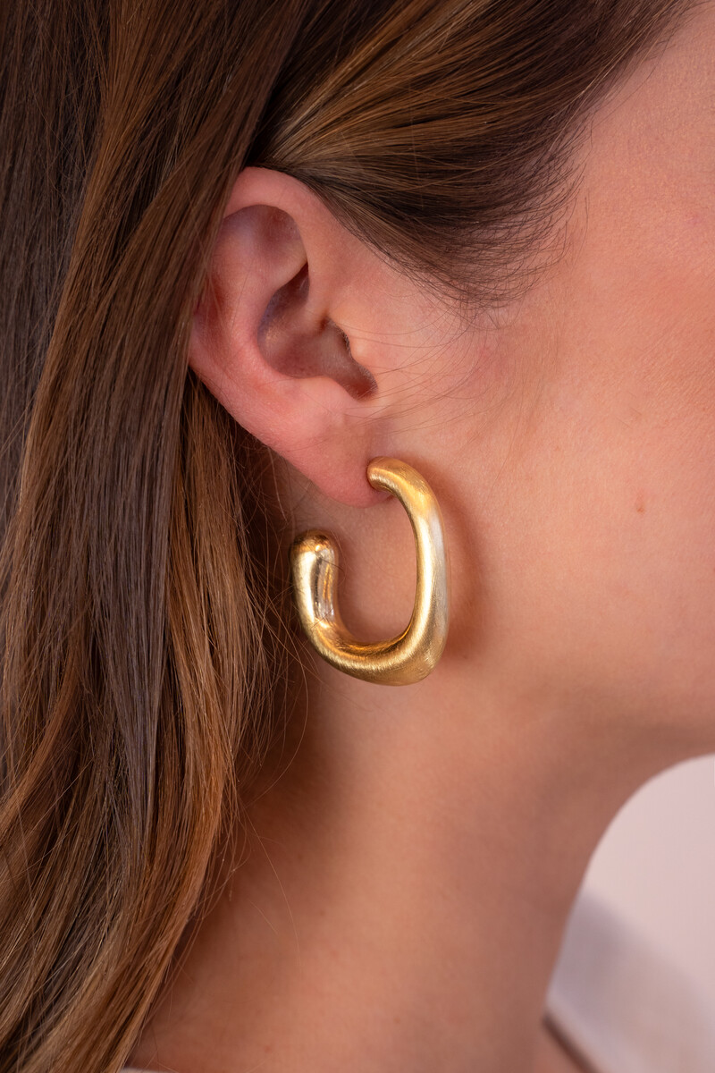 Statement earrings oval matte textured | My Jewellery