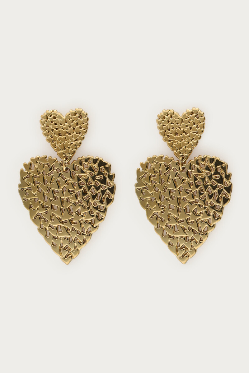 Statement oorbellen met hartjes 