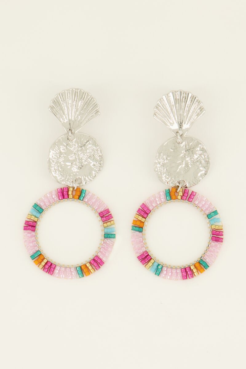 Statement oorhangers met multikleur kraaltjes | My Jewellery