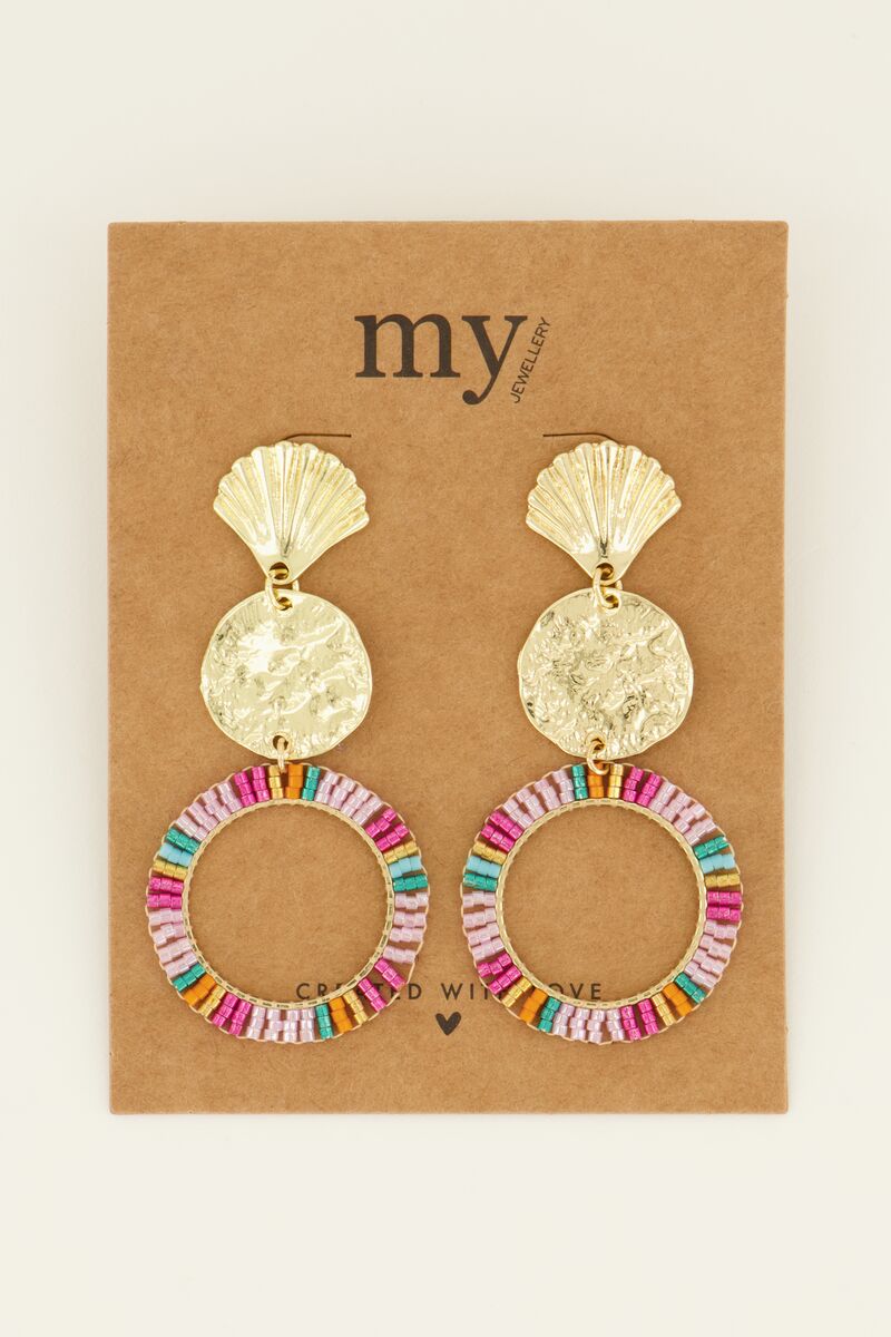 Statement oorhangers met multikleur kraaltjes | My Jewellery