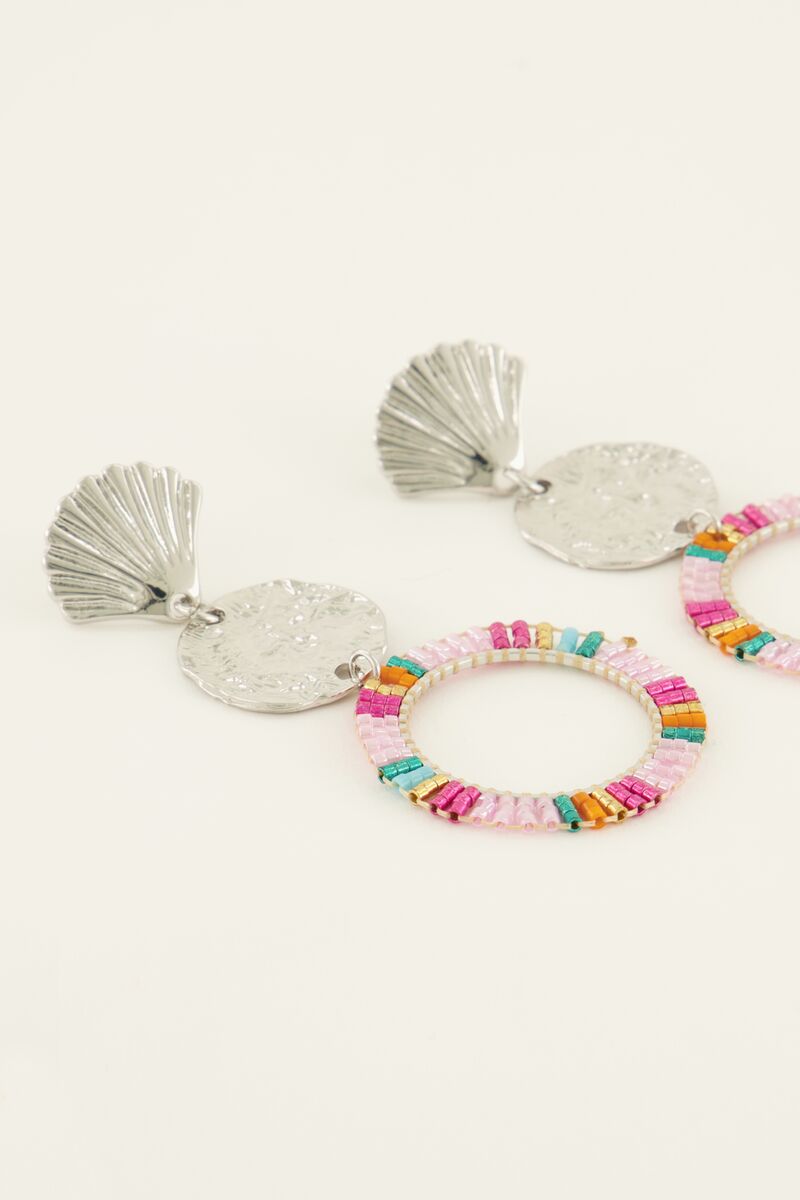 Statement oorhangers met multikleur kraaltjes | My Jewellery