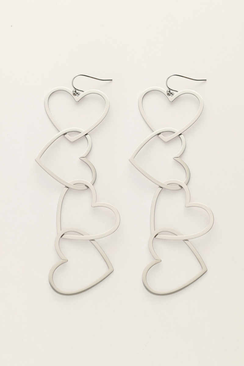 Statement earrings with open hearts | My Jewellery