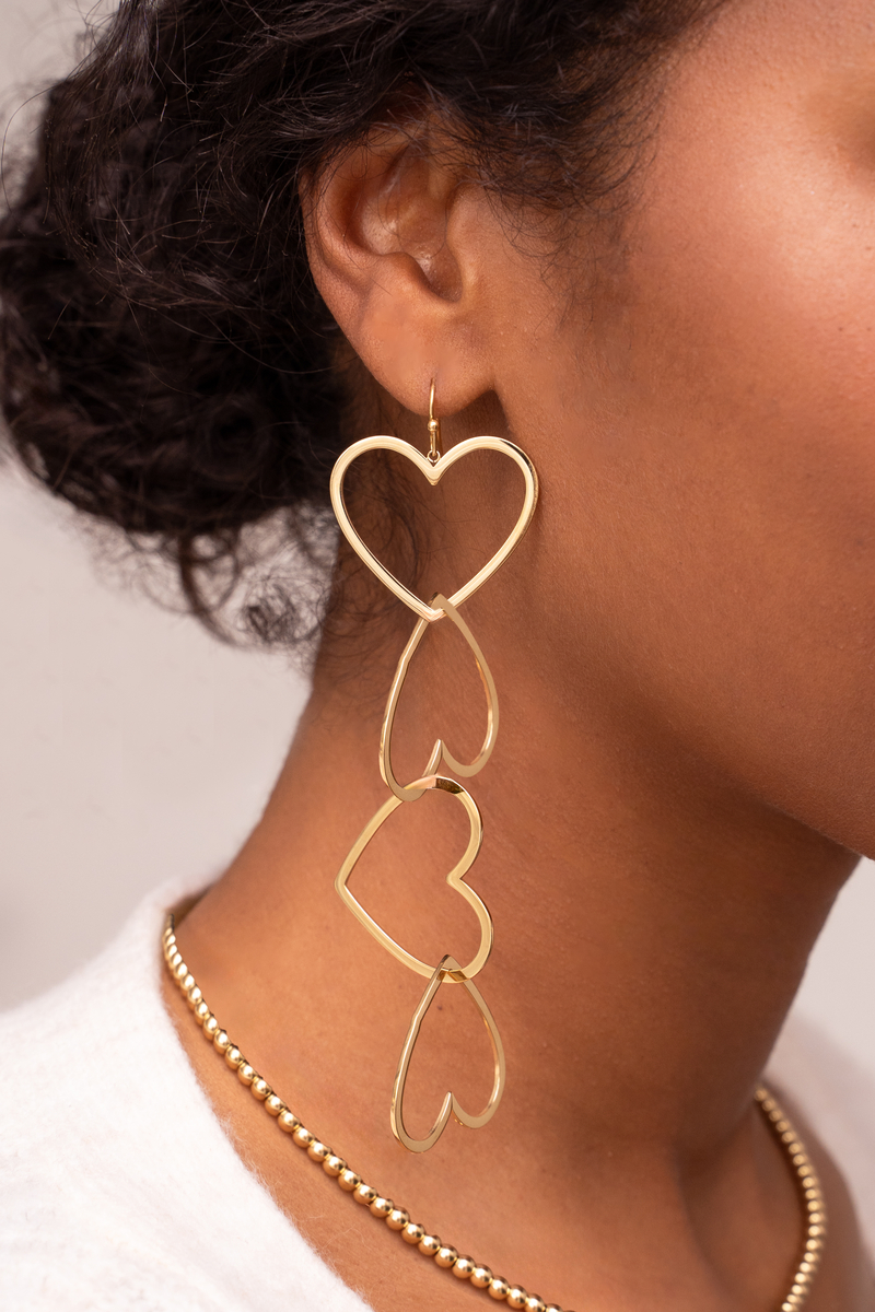 Statement earrings with open hearts | My Jewellery