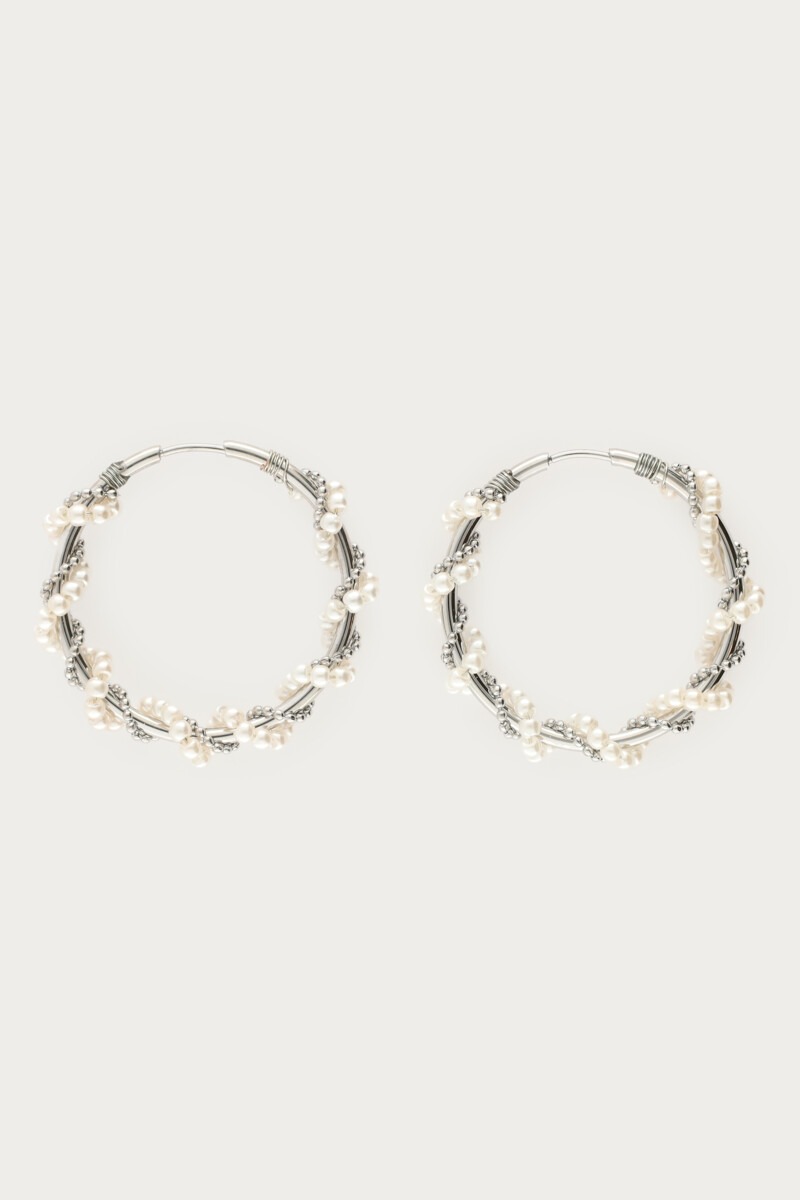 Statement-Ohrringe mit Kunstperlen im Swirl-Design