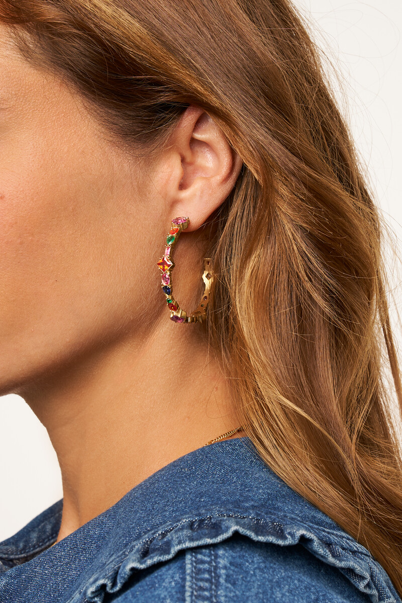 Statement earrings with multicoloured stones | My Jewellery