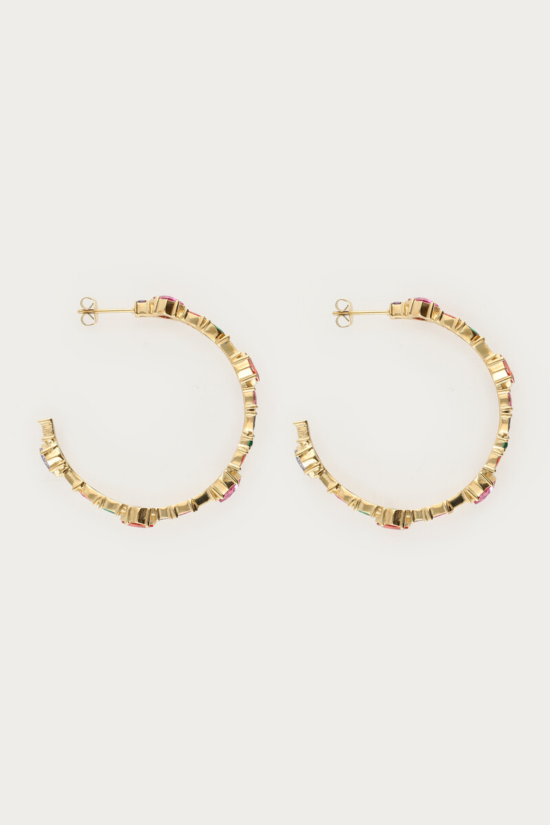 Statement hoop earrings with multicoloured stones | My Jewellery