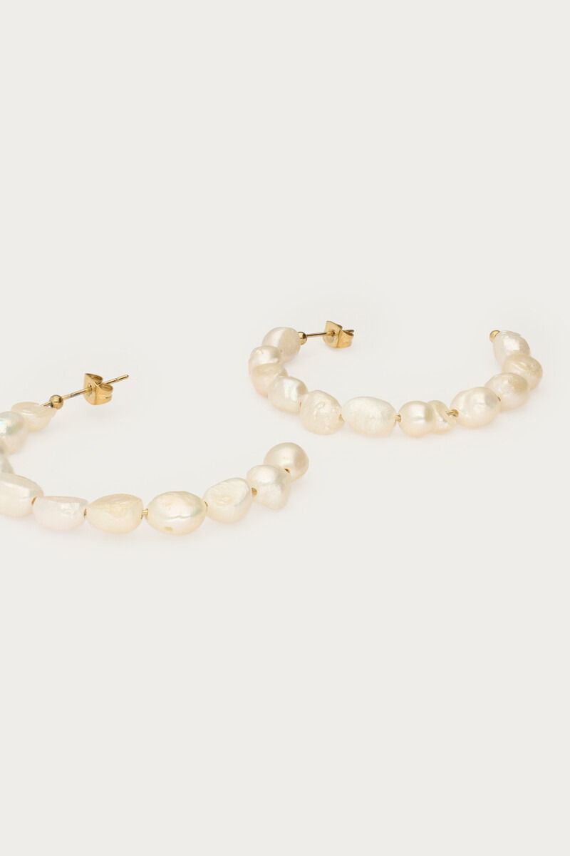 Statement hoop earrings with natural pearls | My Jewellery