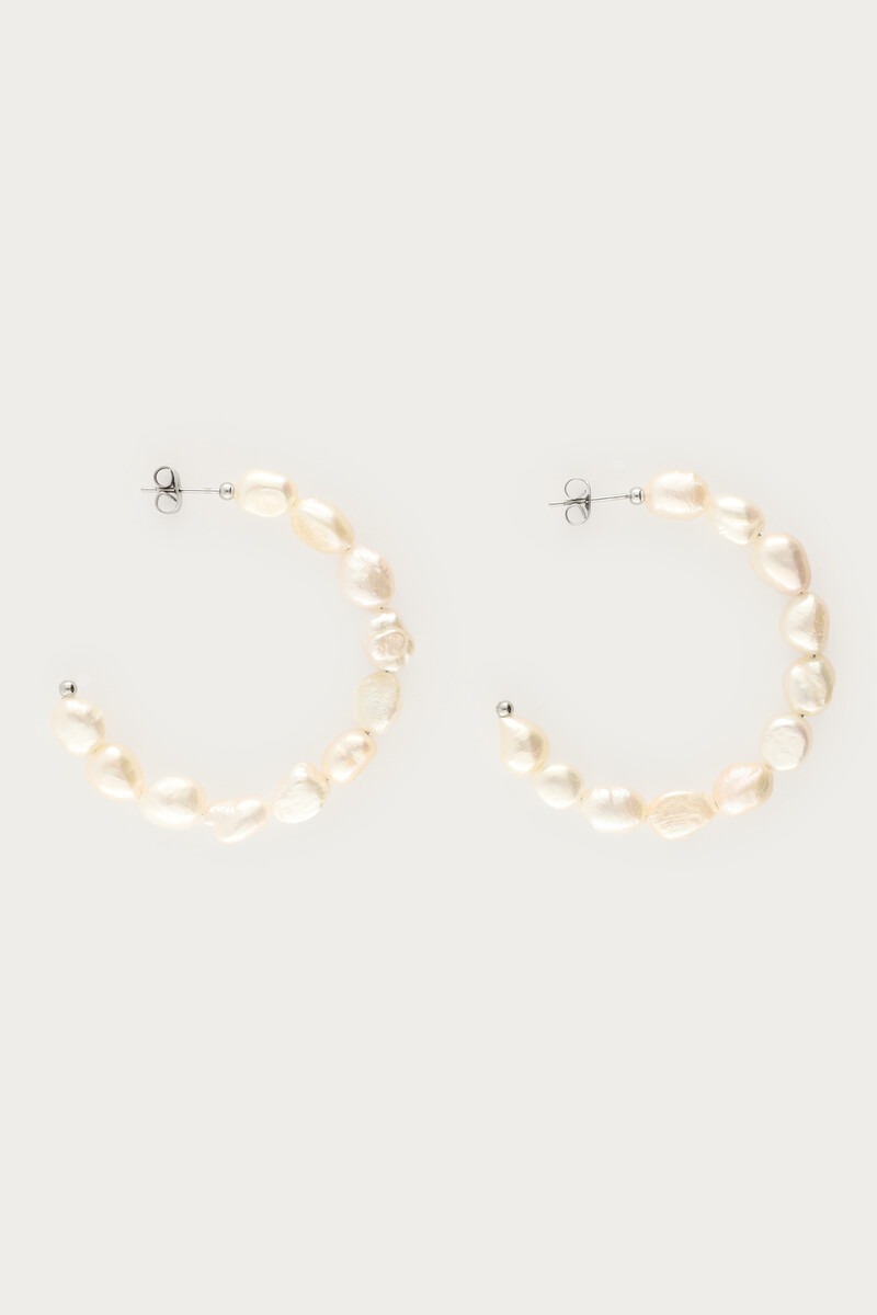 Statement hoop earrings with natural pearls | My Jewellery