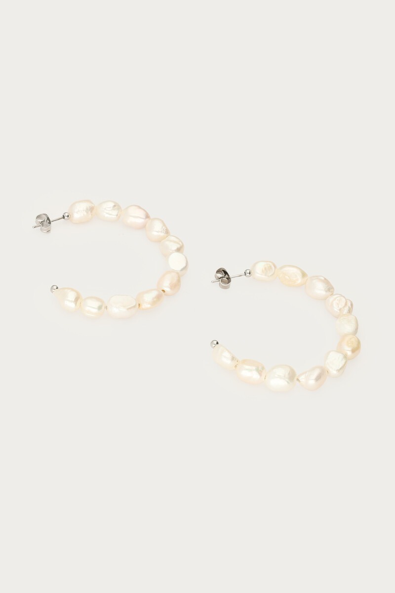 Statement hoop earrings with natural pearls | My Jewellery