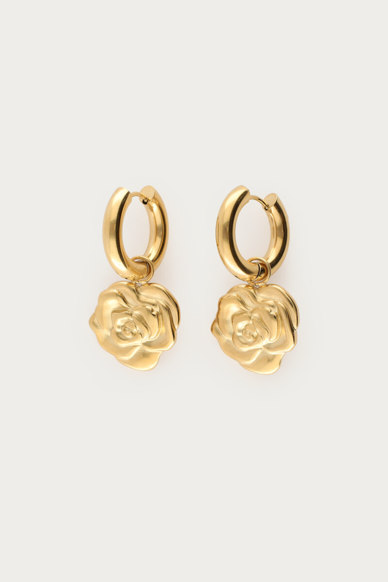 Statement earrings with rose | My Jewellery