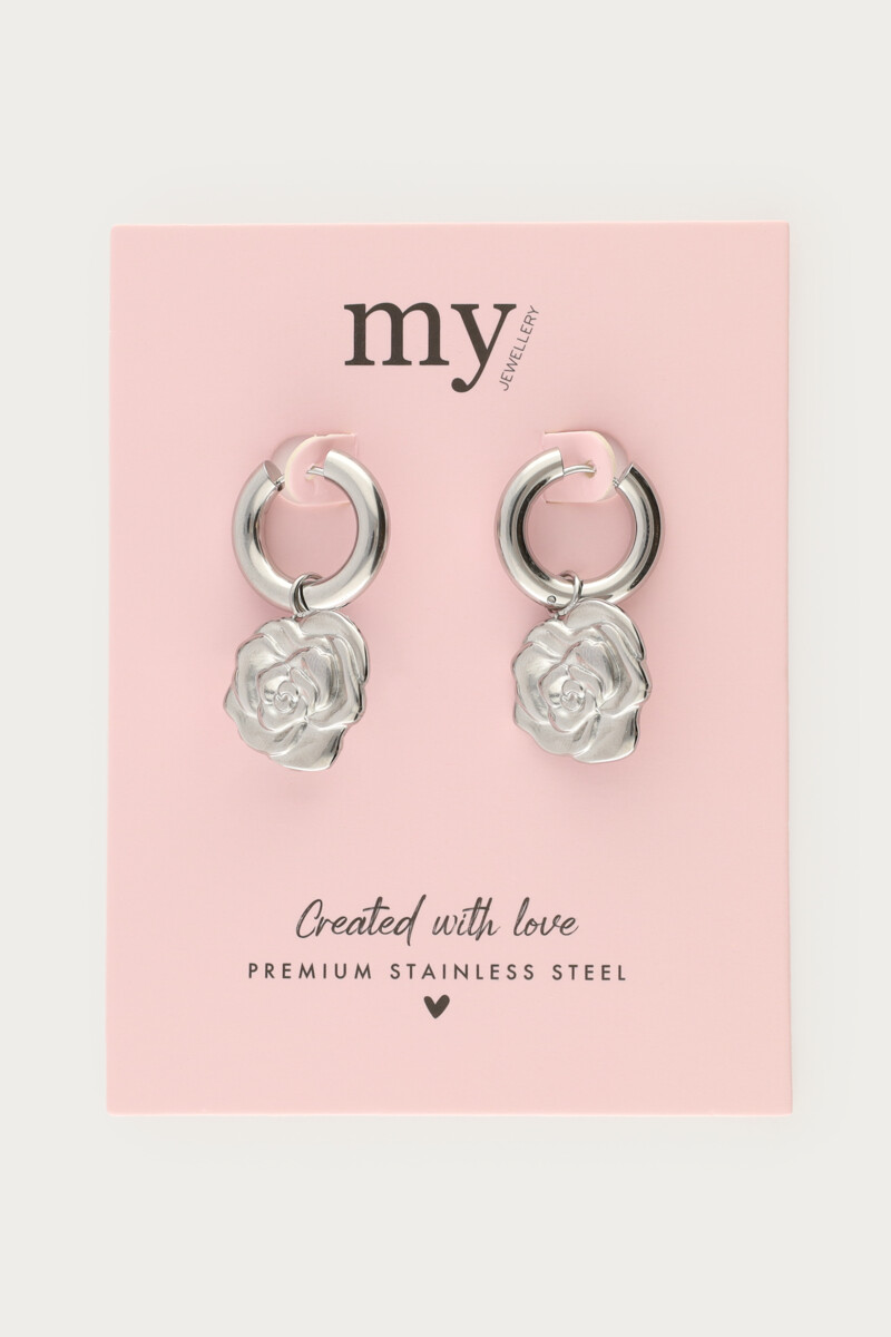 Statement earrings with rose | My Jewellery