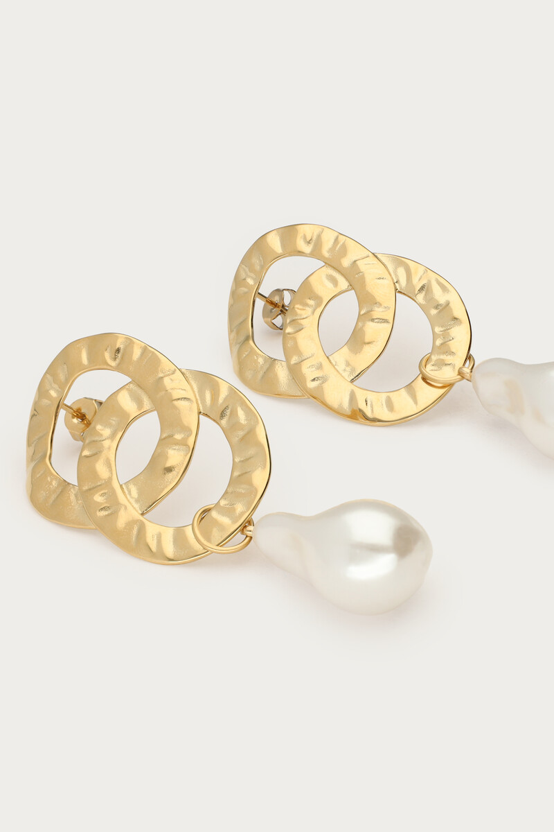 Statement oval earrings with imitation pearls | My Jewellery
