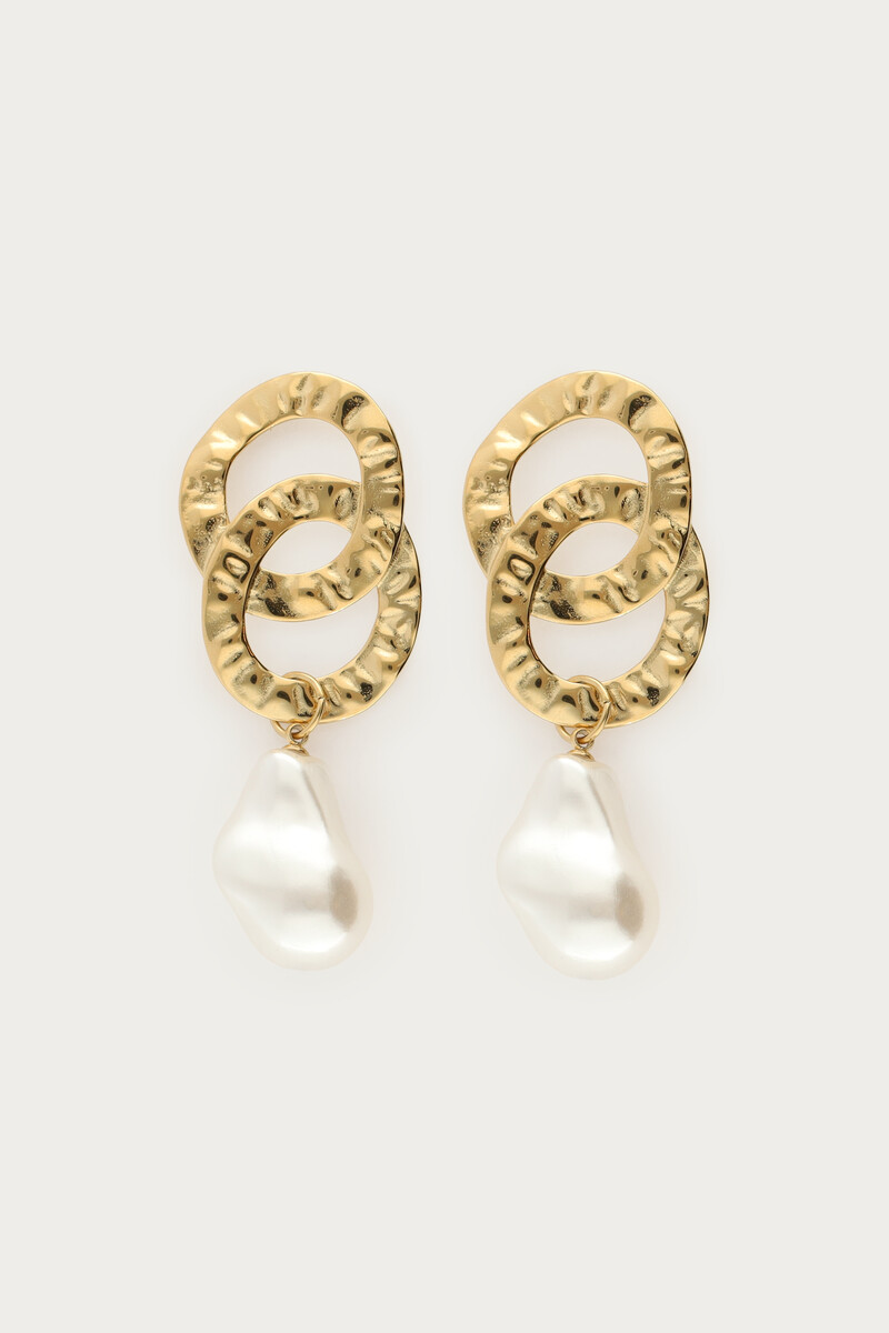 Statement oval earrings with imitation pearls | My Jewellery