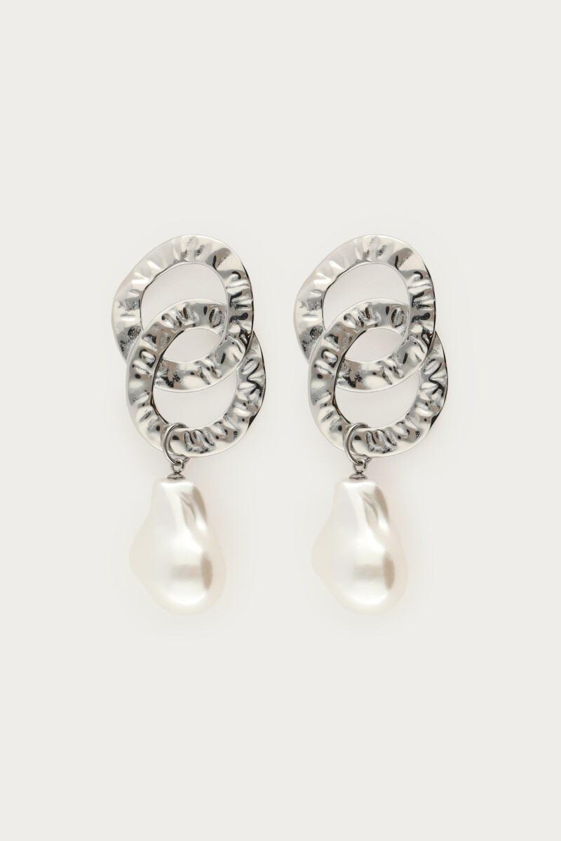 Boucles d'oreilles ovales avec perles fantaisie