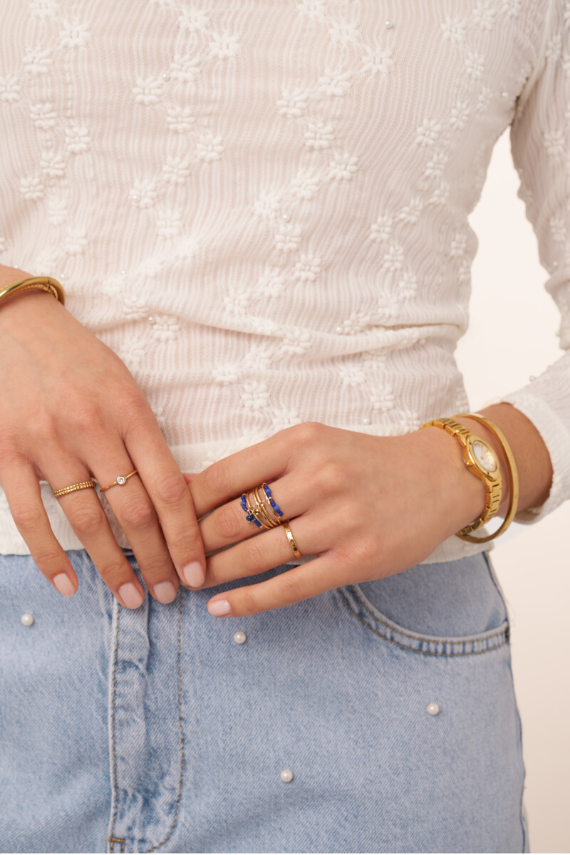 Statement ring with blue beads | My Jewellery