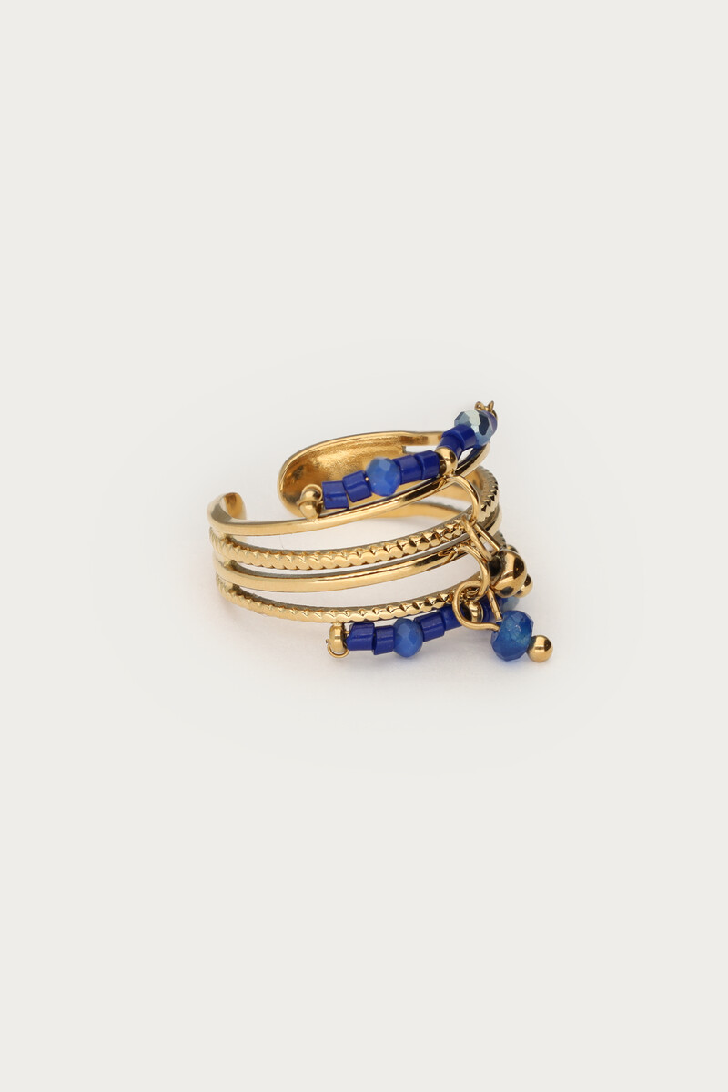 Statement ring with blue beads | My Jewellery