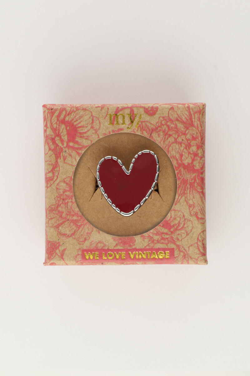 Statement ring with burgundy heart | My Jewellery