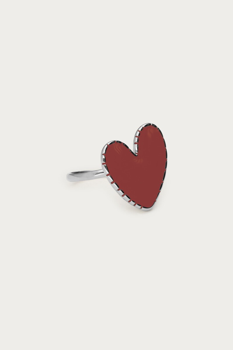 Statement ring with burgundy heart | My Jewellery