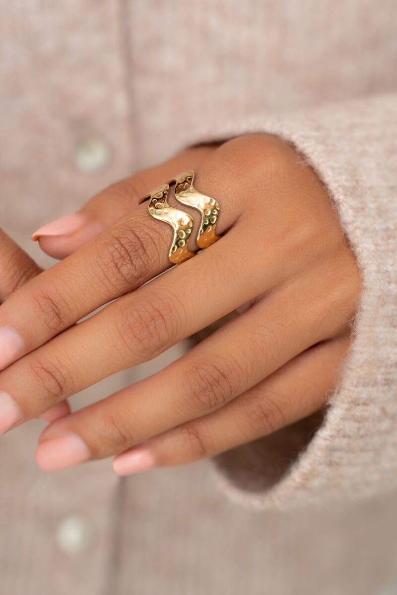 Statement ring with double wave | My Jewellery