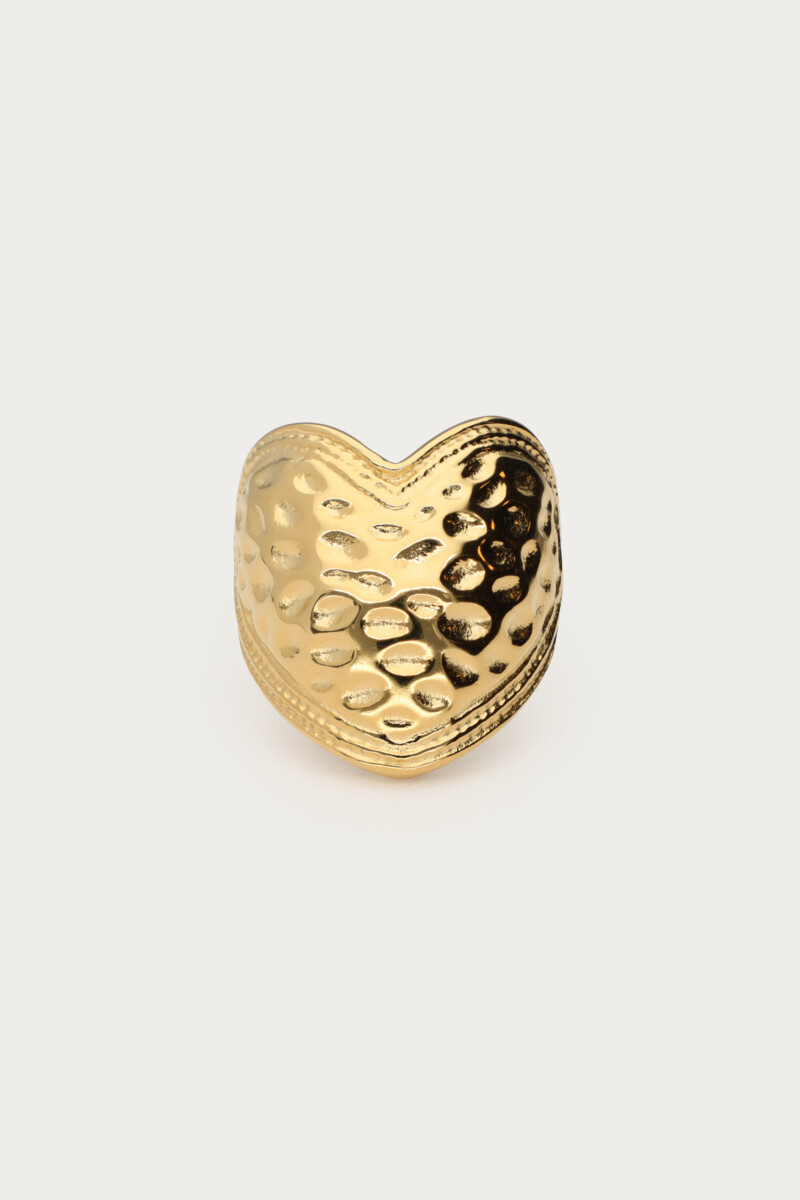Statement ring with heart "hammered" | My Jewellery