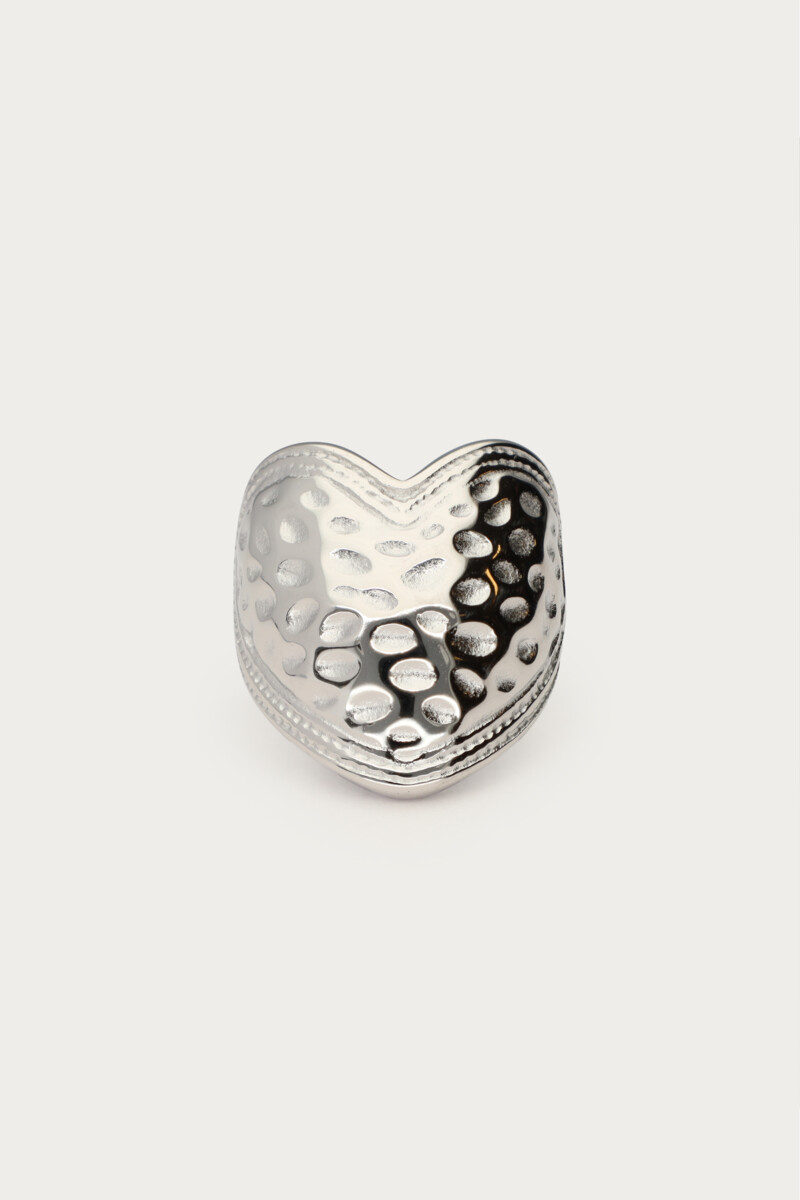 Statement ring with heart "hammered" | My Jewellery