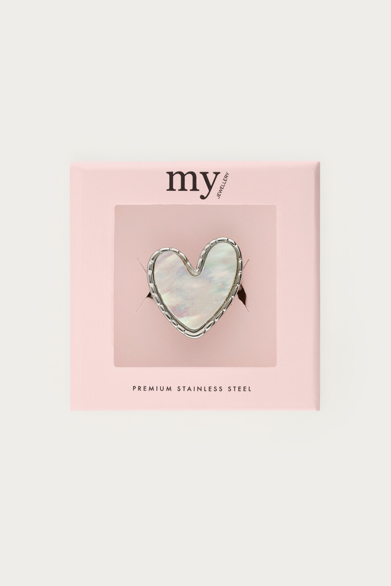 Statement ring with mother of pearl heart | My Jewellery